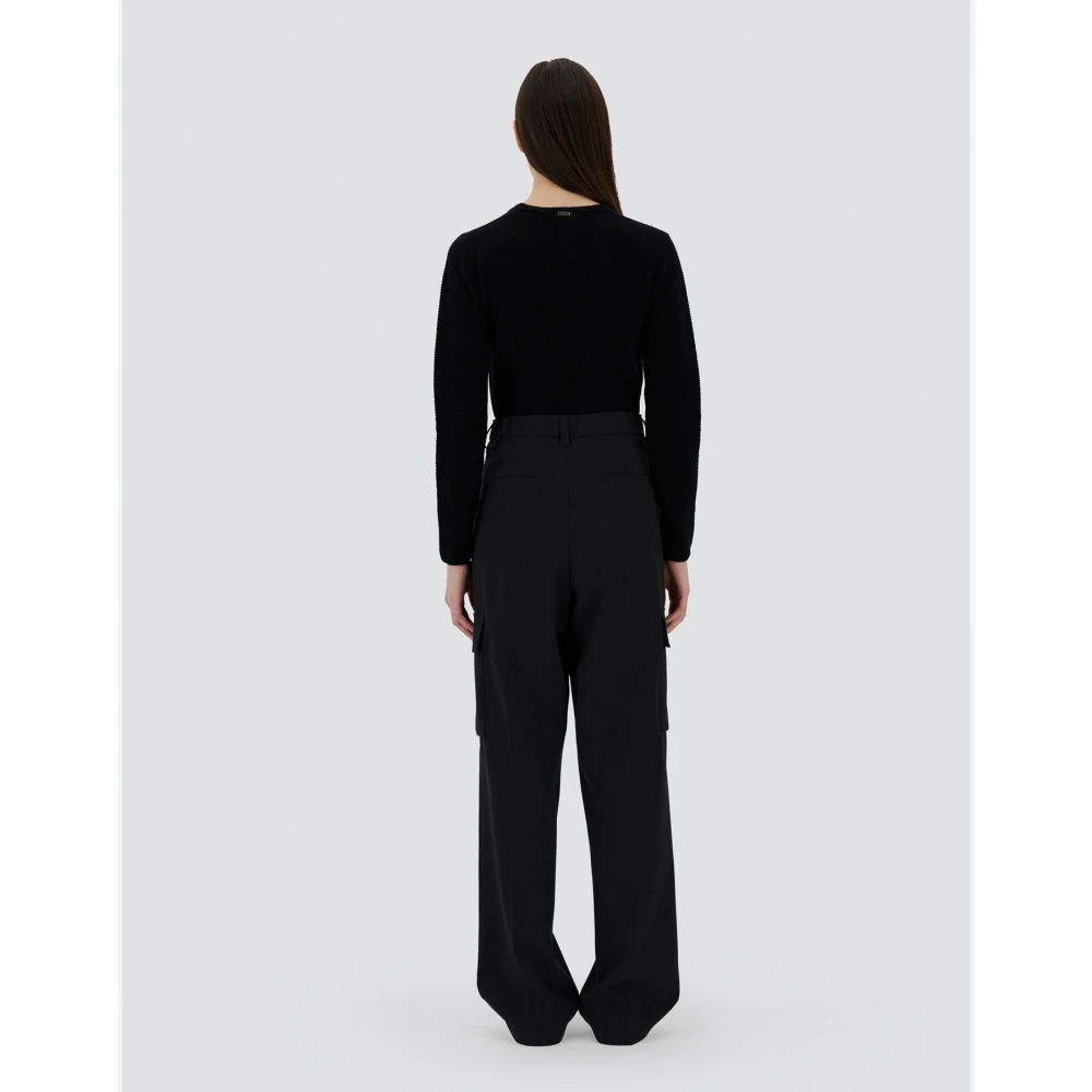 Herno Zachte wol cargobroek Black Dames