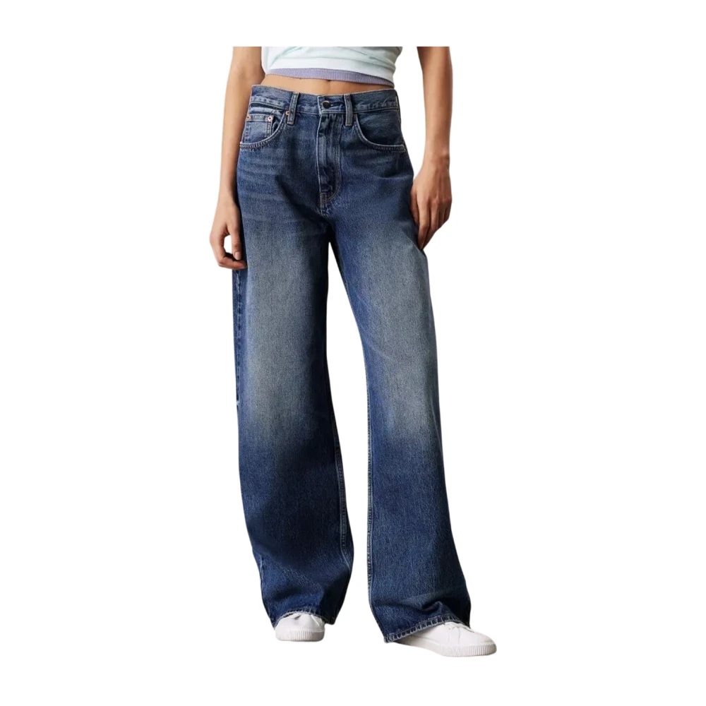 Calvin Klein Jeans Women's Blue Wide Jeans,, Bootcut Denim Jeans W25