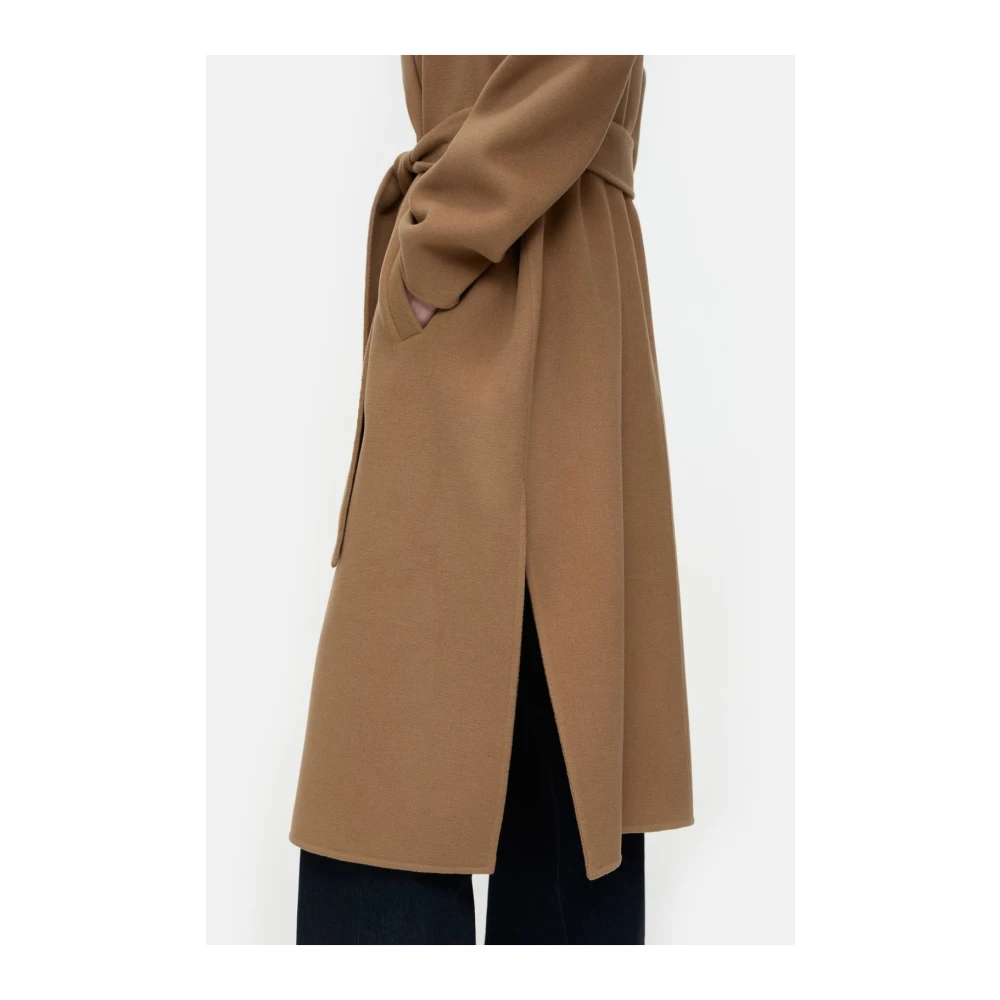 closed Italiaanse Wol Dubblezijdige Maatwerkjas Brown Dames