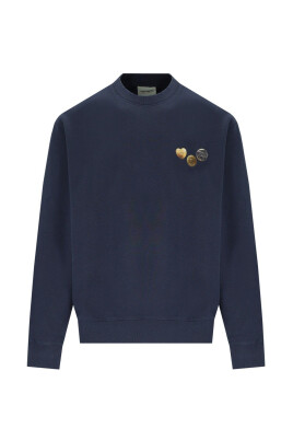 sweatshirt-bleu-a-imprime-graphique-col-rond