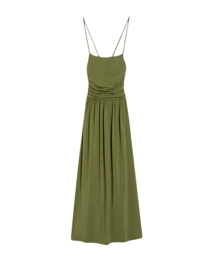 robe-midi-en-jersey-vert-avec-bretelles