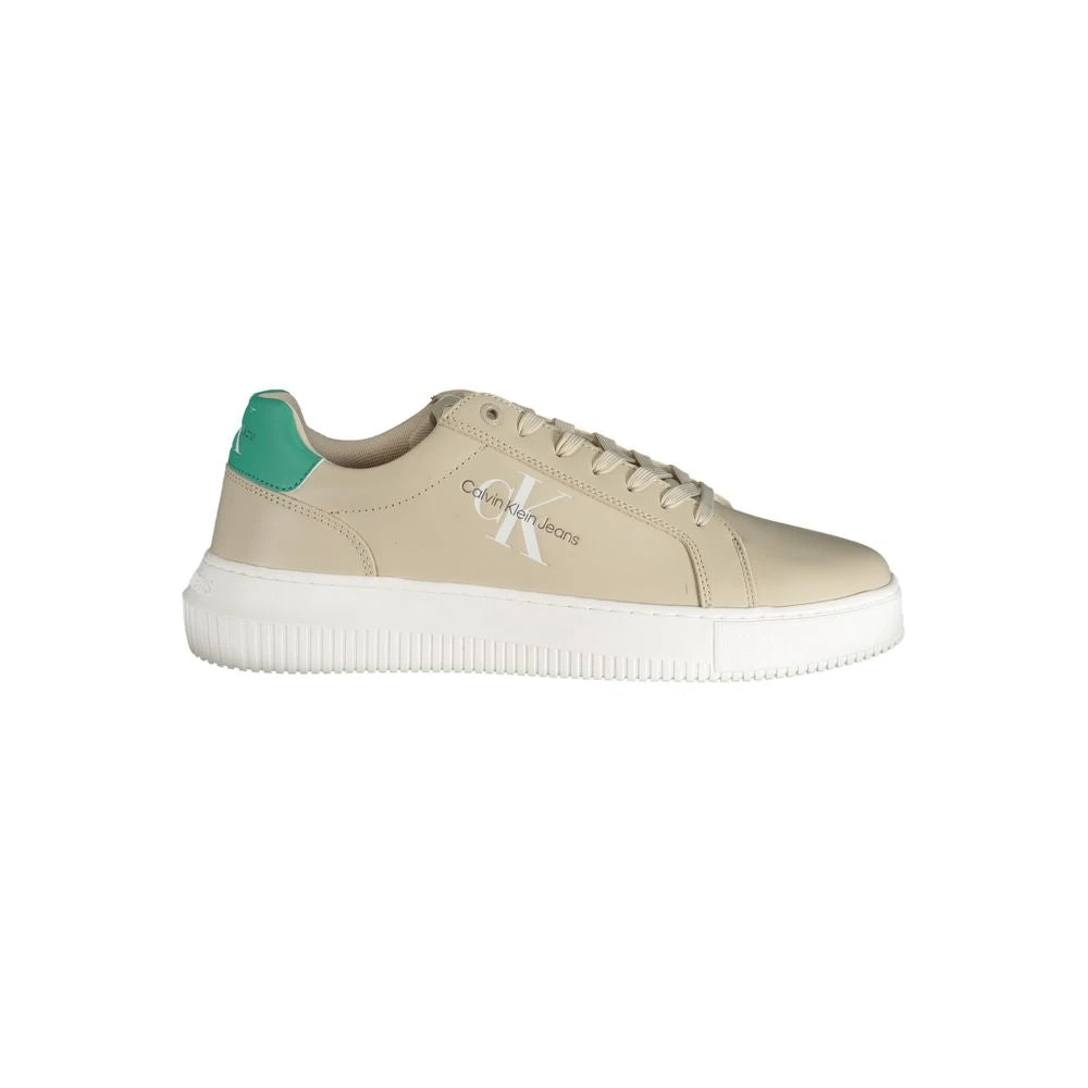 Calvin Klein Men's Beige Polyester Sneaker With Print