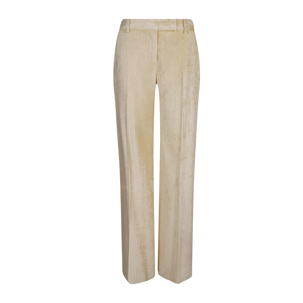 Ermanno Scervino Witte Corduroy Bootcut Broek Aw24 Beige Dames