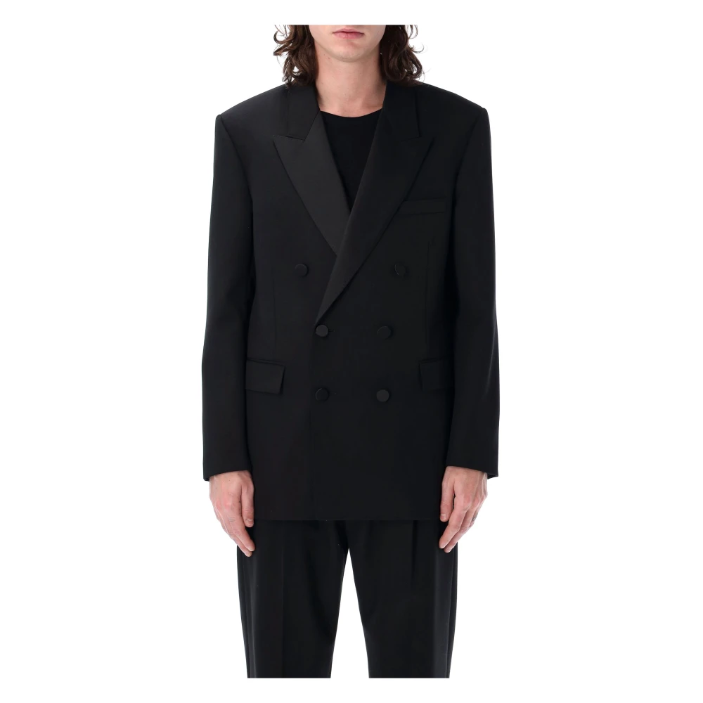 Saint Laurent Zwart smokingjasje met puntrevers Black Heren