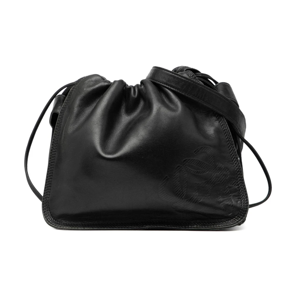 Loewe Pre-Owned Women's Black Vintage Bucket Bags, One Size, Pre-Owned This Is A Leather Drawstring Bag