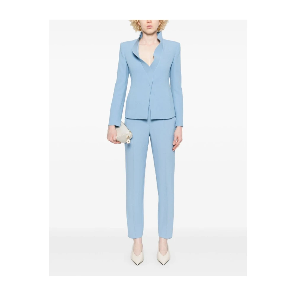 Emporio Armani Heldere Blauwe Getailleerde Broek Blue Dames