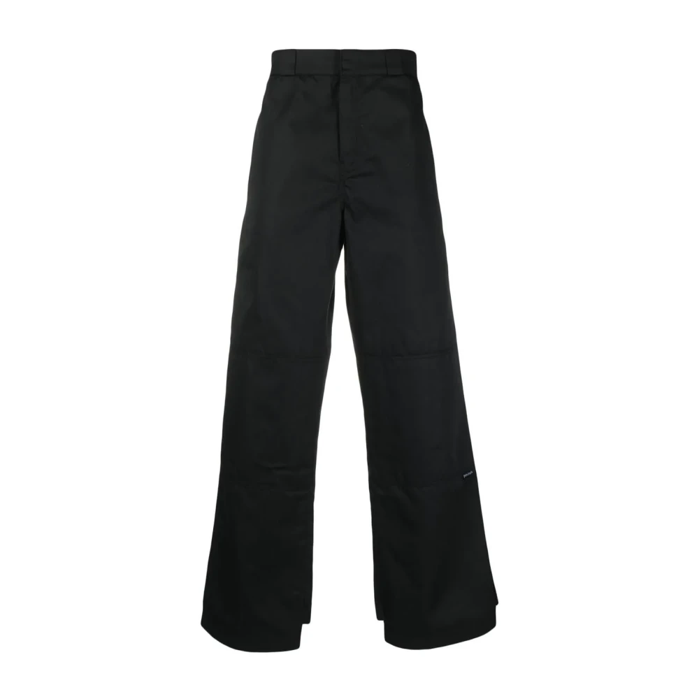 Palm Angels Men's Black Reversed Waistband Chino Pant