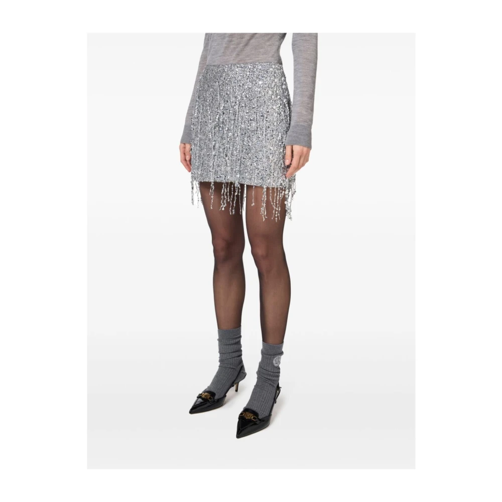 Elisabetta Franchi Argento Rokken Aw24 Dameskleding Gray Dames