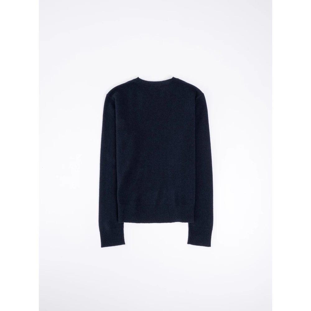 Aspesi Luxe Cashmere Crew Neck Jumper Blue Heren