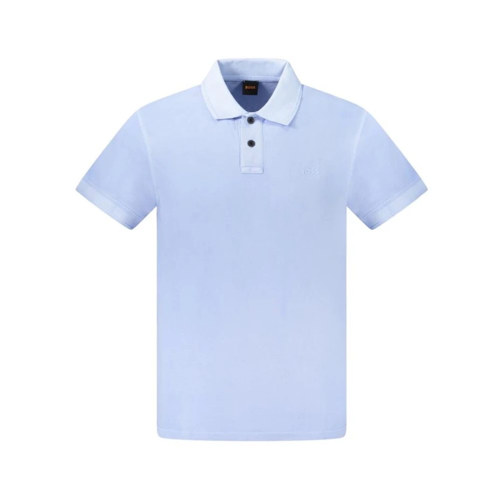 Hugo Boss Lichtblauw Katoenen Poloshirt Blue Heren