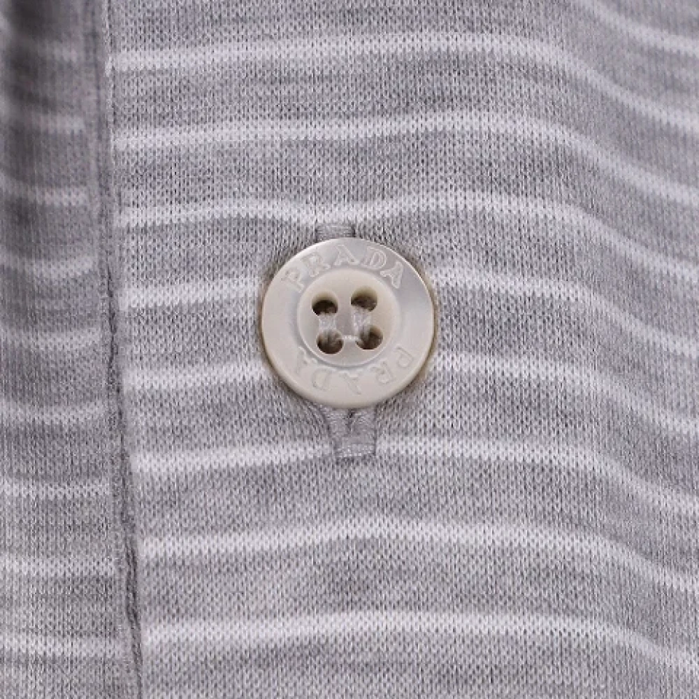 Prada Vintage Pre-owned Cotton tops Gray Heren