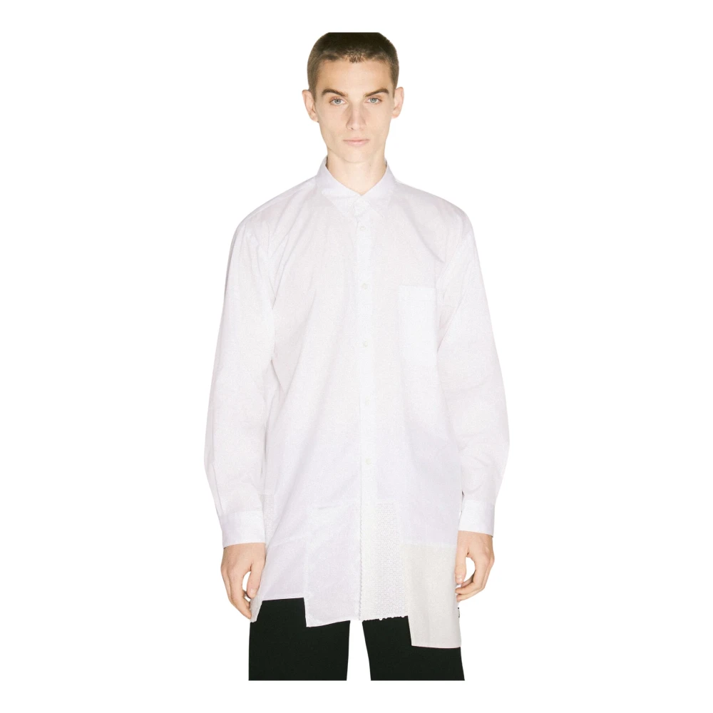 Comme des Garçons Contrastpaneel Pailletten Shirt White Heren