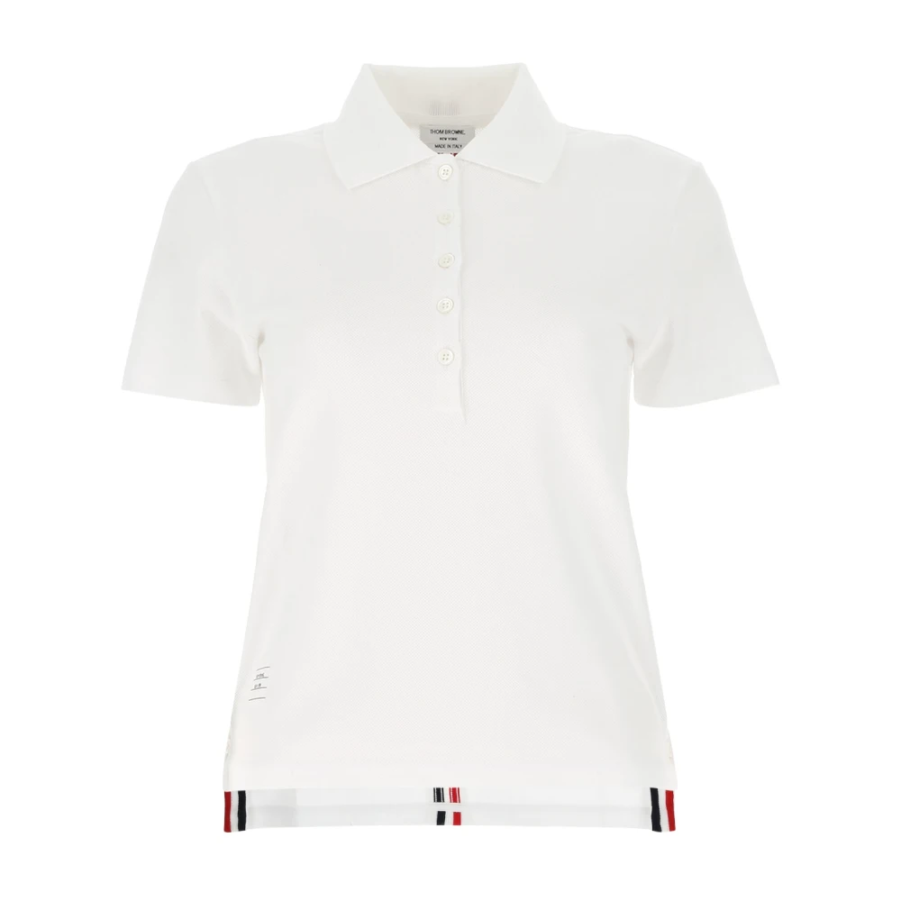 Thom Browne Klassiek Polo Shirt voor Mannen White Dames