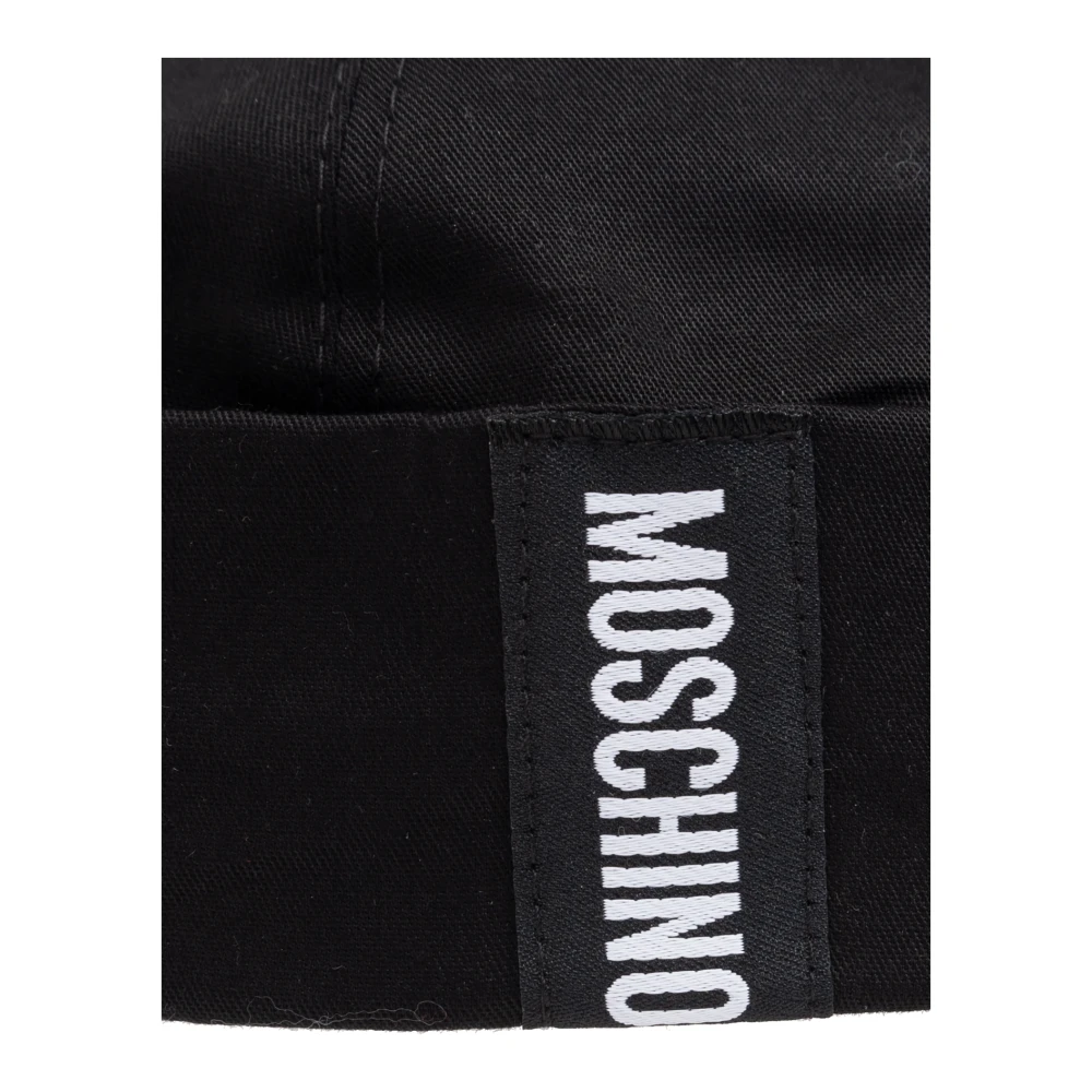 Moschino Katoenen pet met logopatch Black Unisex