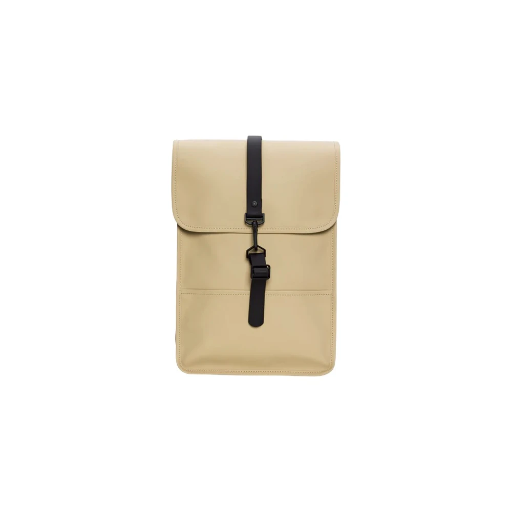 Rains Unisex Beige Zaino Con Risvolto E Logo Dettagliato - Immagine 2