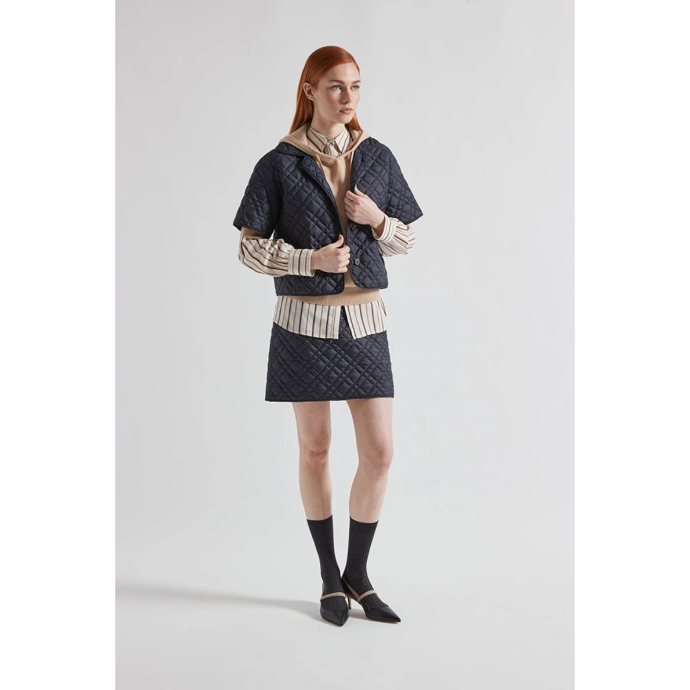 PESERICO Drupvrije gewatteerde minirok Blue Dames