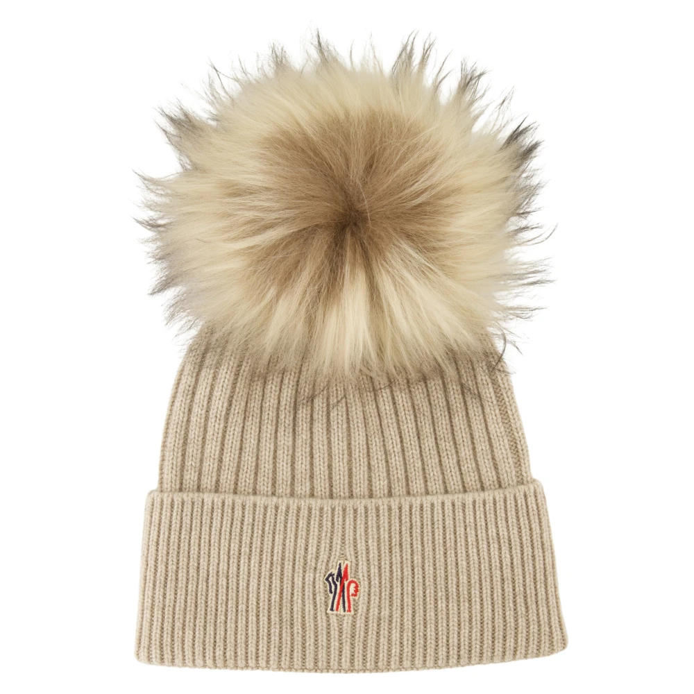 Moncler Kasjmier Grenoble Beige Pom Hoed Beige Dames