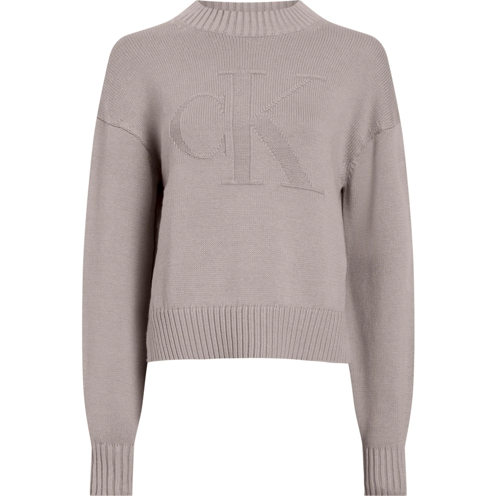 Calvin Klein Women's Pink Crewneck Jumper - Round-Neck Knitwear - 2XS - Knitwear