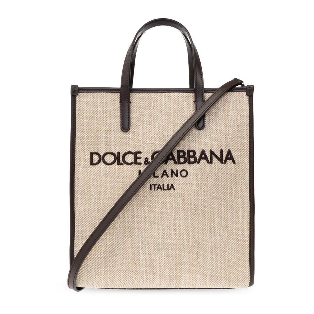 Dolce & Gabbana Women's Beige Shopper Bag With Logo