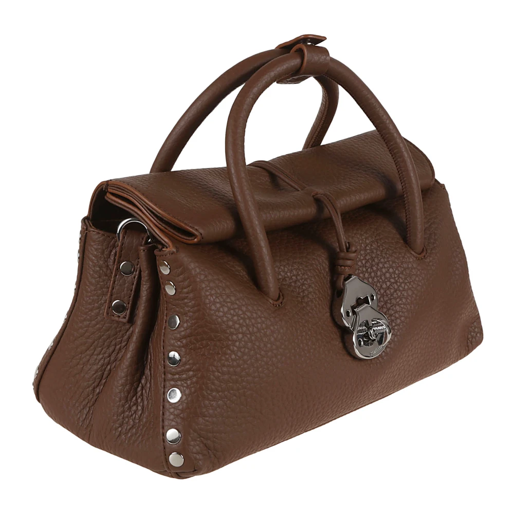 Zanellato Bruine Schoudertas met Stijlvolle Flap Brown Dames