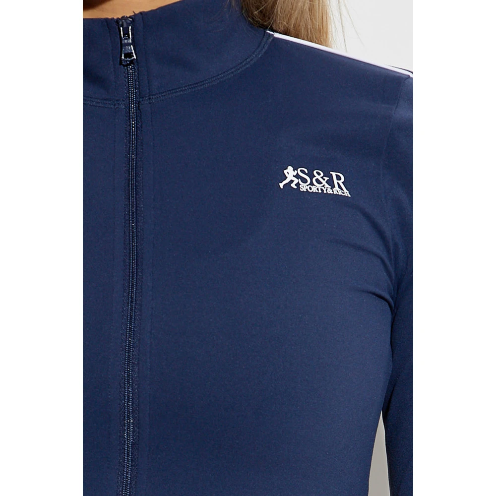 Sporty & Rich Sweatshirt uit de SR Runner Sports collectie Blue Dames