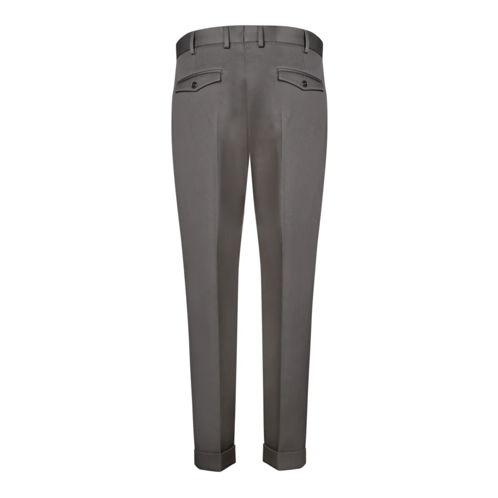 PT Torino Moderne Geplooide Broek met Rits Gray Heren