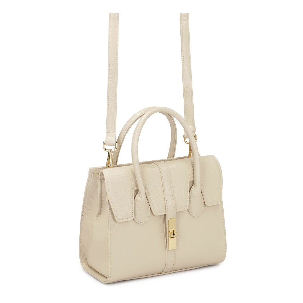 Kazar Chique leren handtas met een fijne flap Beige Dames