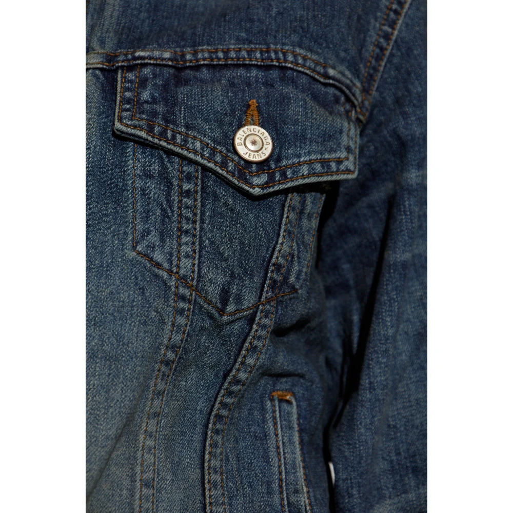 Balenciaga Spijkerjack met vintage-effect Blue Dames