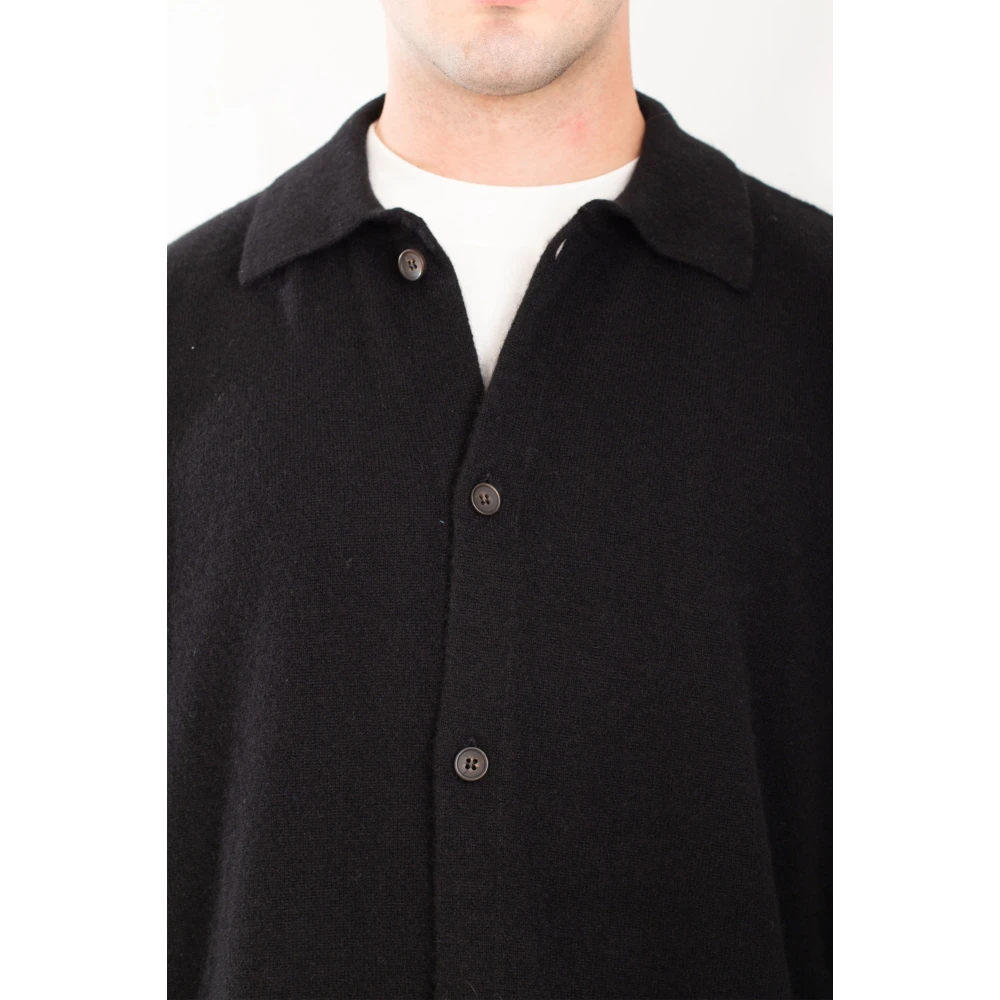Seven Gauge Kasjmier Overhemd Relaxed Stijl Black Heren