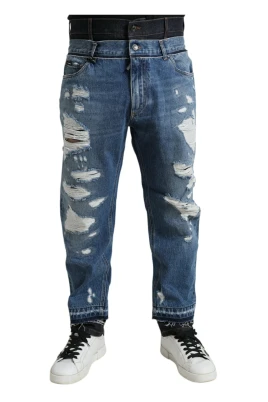 Skinny Jeans med Sliten Look