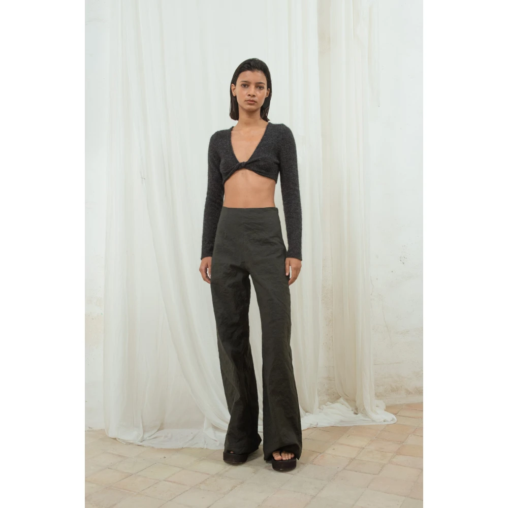 Cortana Alpaca Merino Zijde Grafiet Top Black Dames