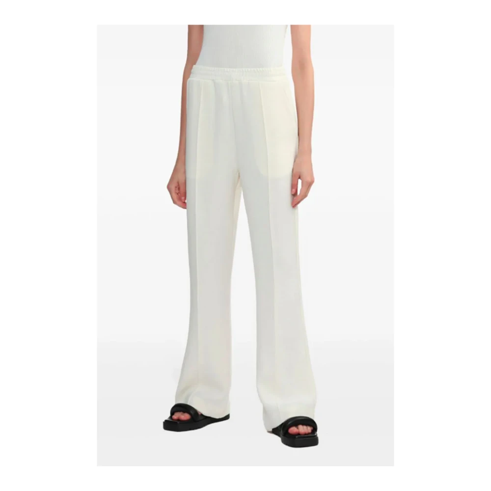 JW Anderson Wijde Beige Broek met Hoge Taille Beige Dames