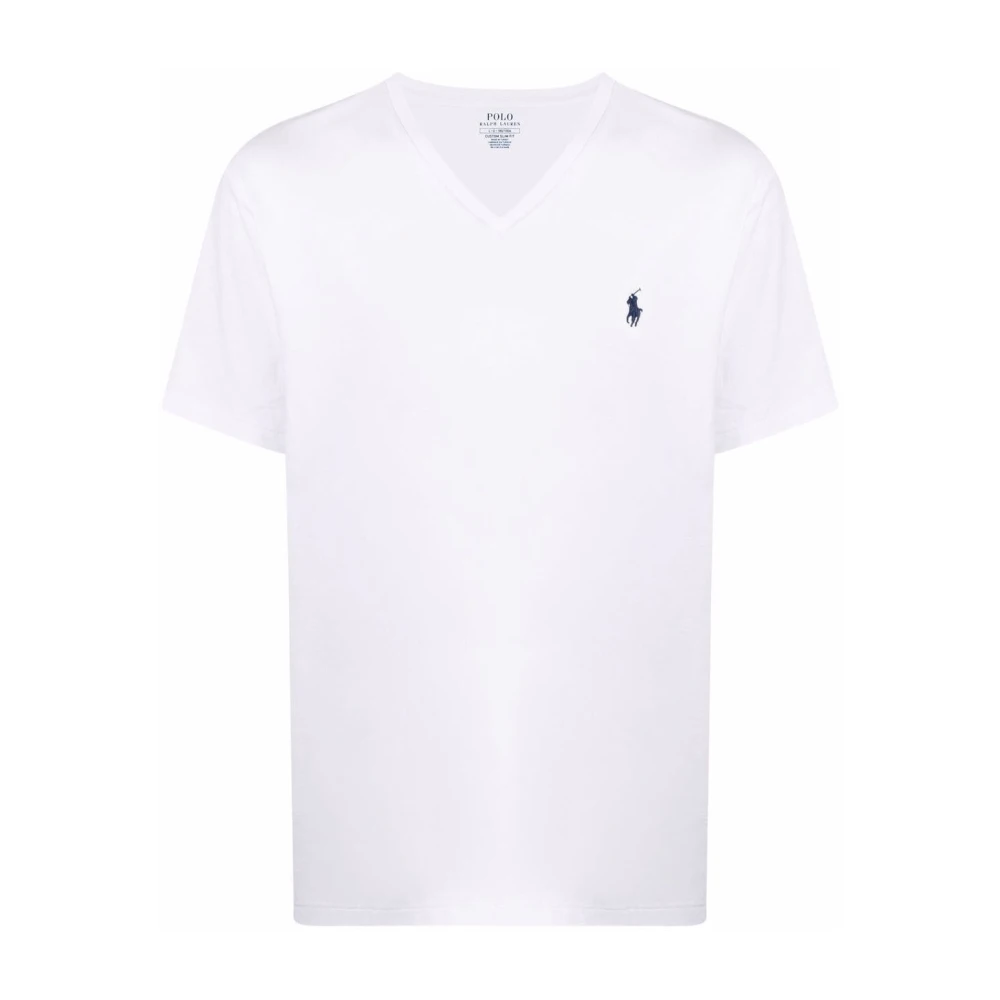 Ralph Lauren Witte Katoenen V-Hals Polo Shirt White Heren