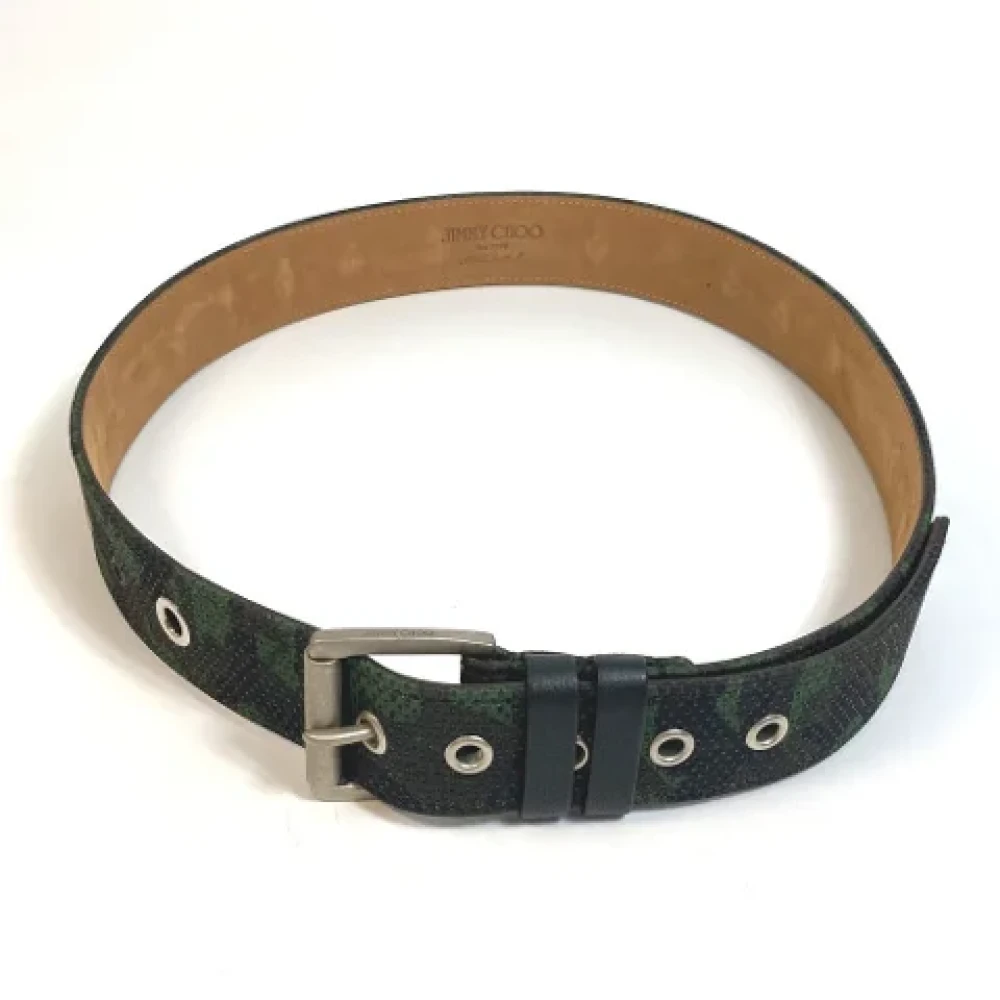 Jimmy Choo Pre-owned Cotton belts Green Dames