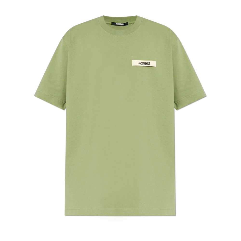 Jacquemus T-shirt met logo patch Green Heren