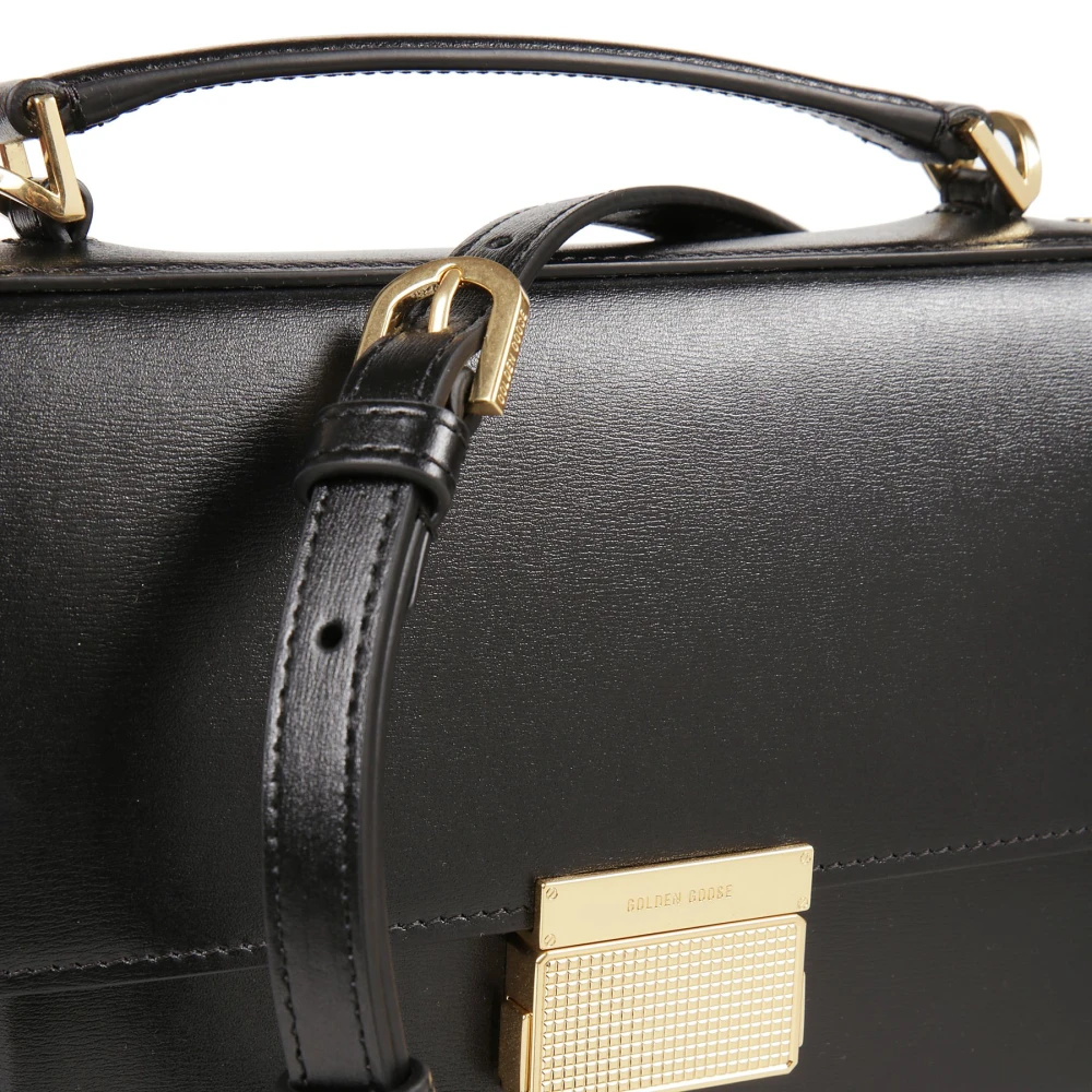 Golden Goose Palmellato leren tas met gouden details Black Dames