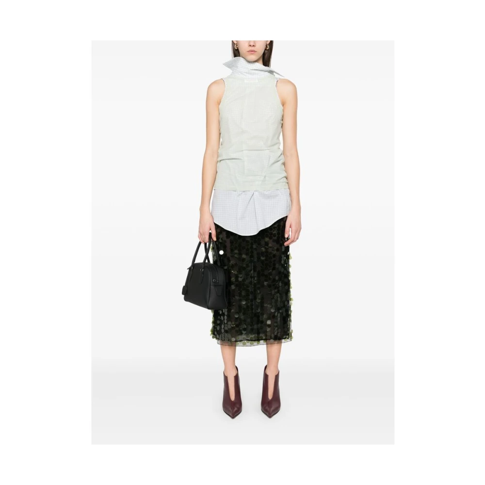 Maison Margiela Groene Signature Gelaagde Knoopshirt Green Dames