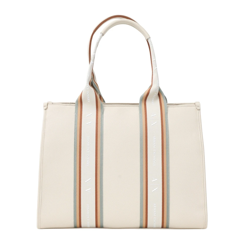 Armani Exchange Beige Shopper Tas Eigentijds Stijl Beige Dames