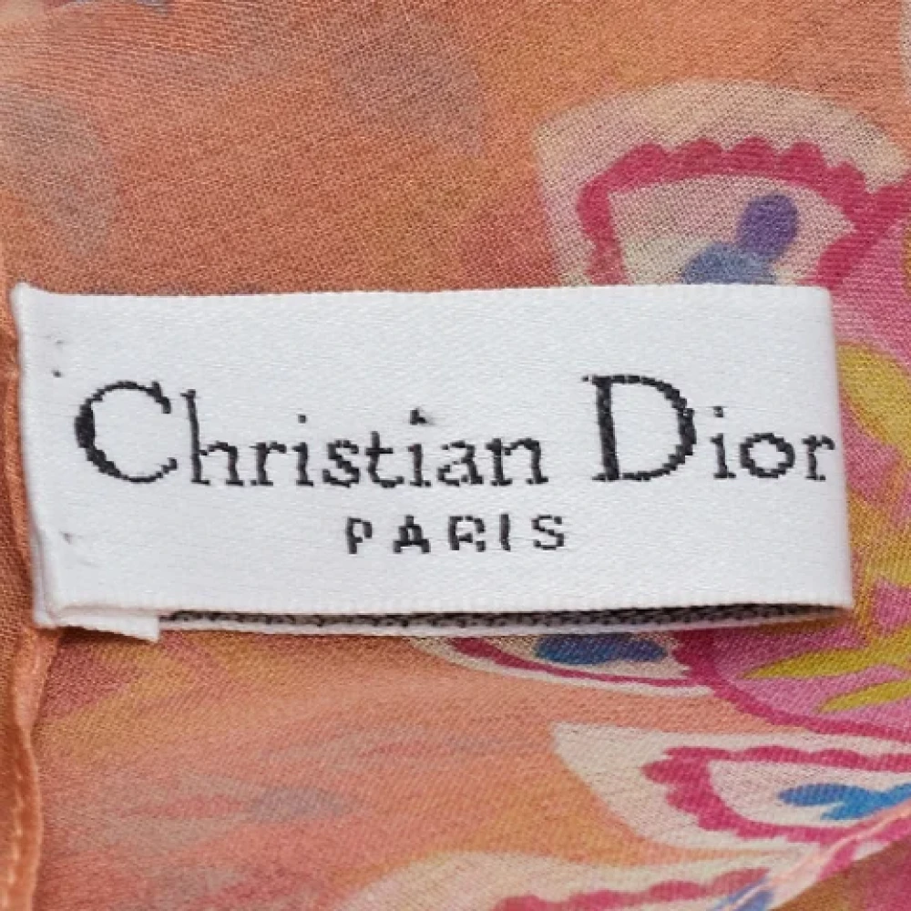 Dior Vintage Pre-owned Silk scarves Pink Dames