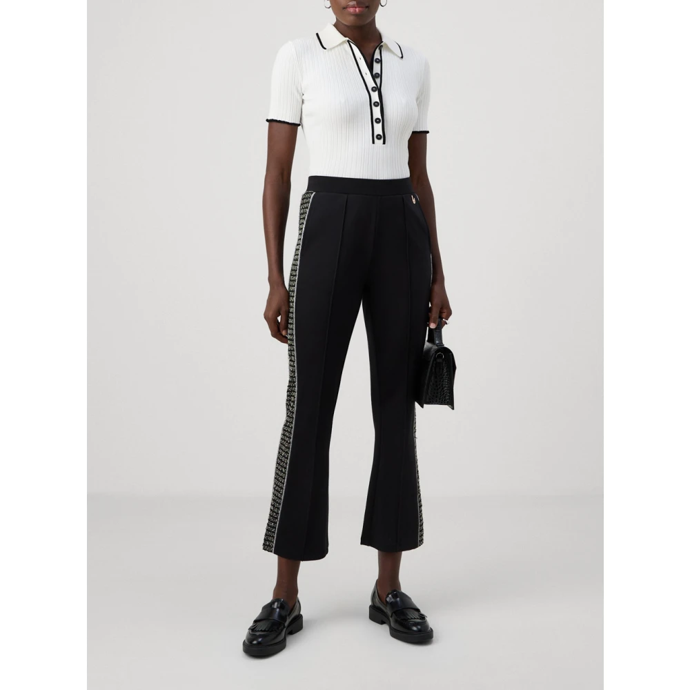 Liu Jo Sportieve Zwarte Streep Broek Black Dames