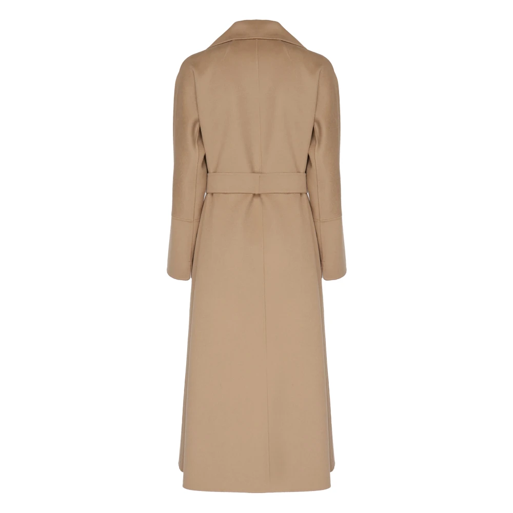 Max Mara Bruine wollen jas met riem Brown Dames