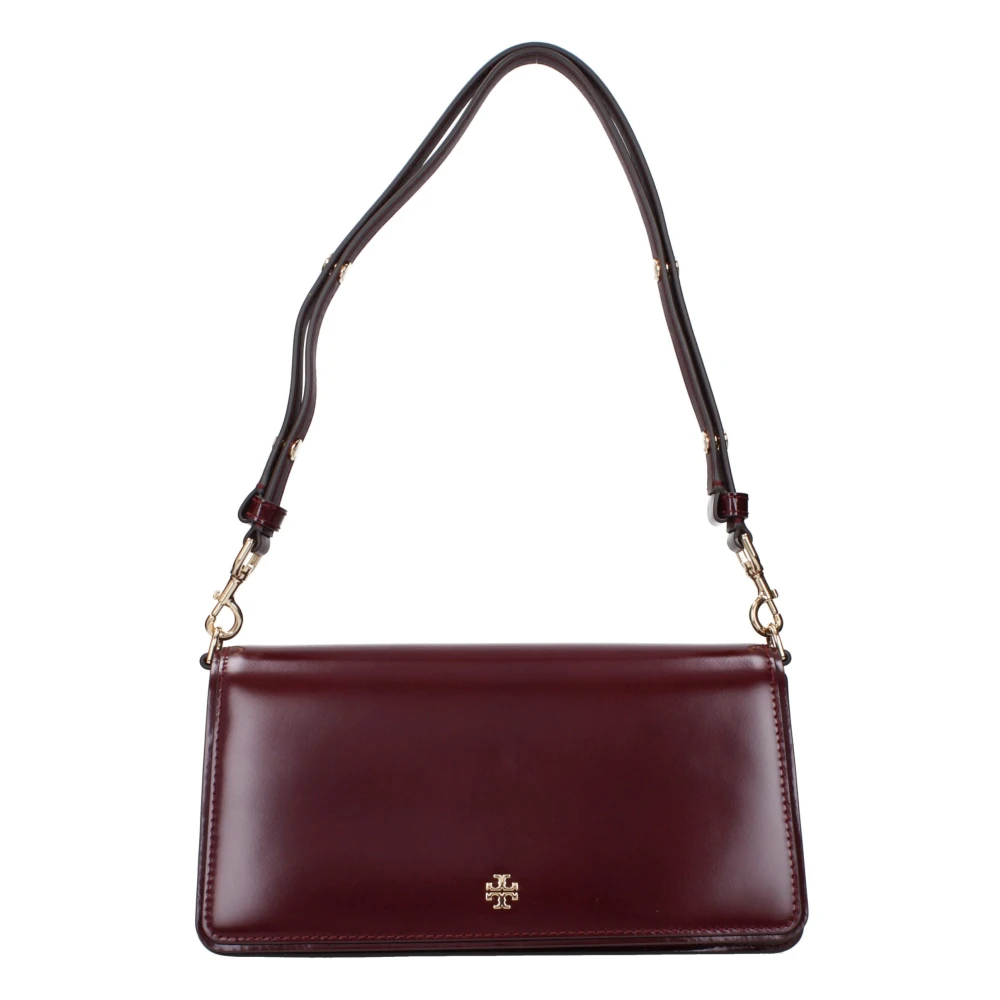 Tory Burch Women's Red Leather Shoulder Bag With Front Logo