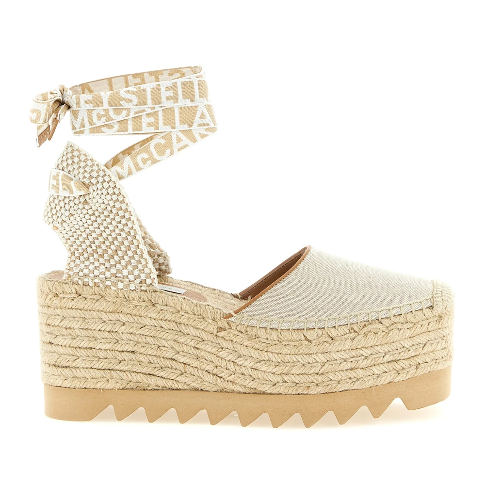 Stella Mccartney Women's Beige Gaia Platform Espadrilles - Wedges - 6 Uk - Shoes