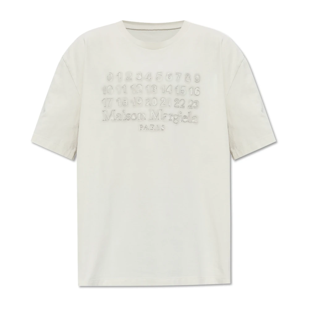 Maison Margiela Men's Gray Numeric Logo T-Shirt