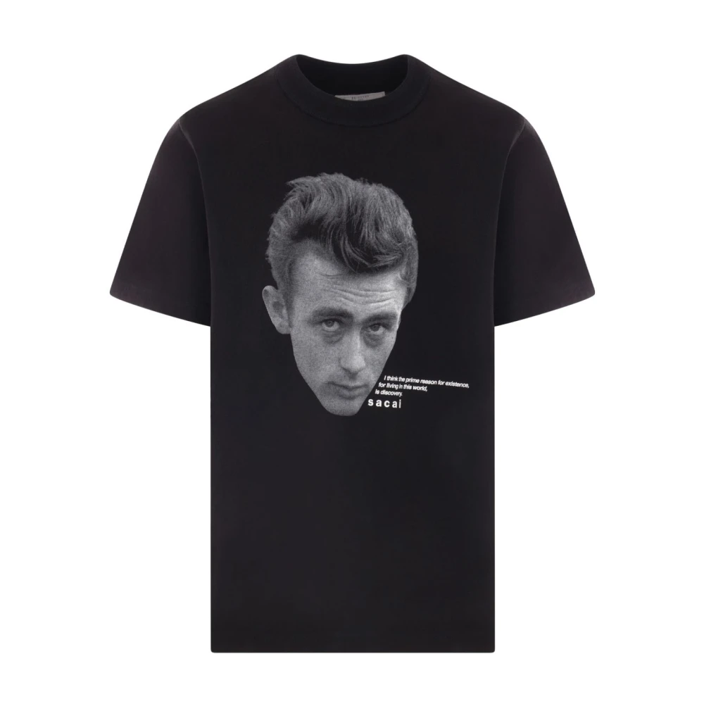 Sacai Zwart T-shirt met fotoprint Black Heren