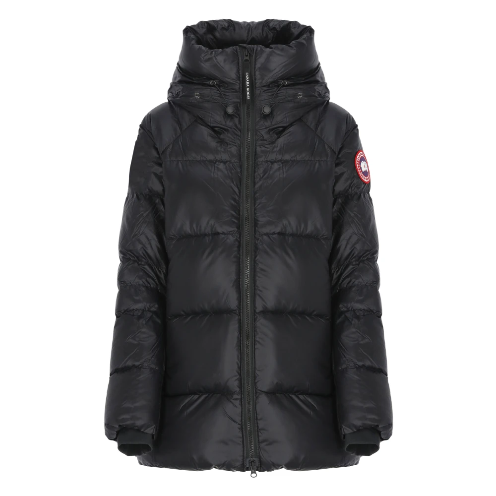 Canada Goose Zwarte Gewatteerde Donsjas met Capuchon Black Dames