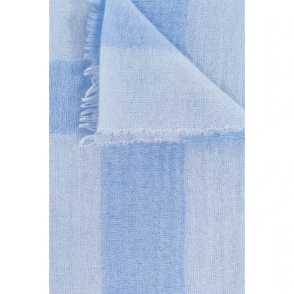 Moschino Kasjmier sjaal met logo Blue Unisex