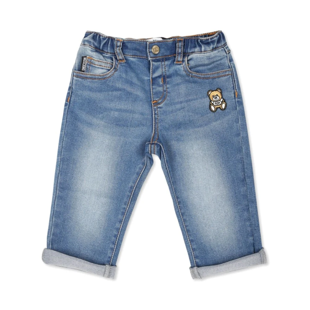 Moschino Barn Denim Jeans Patch Detalj Blue, Pojke