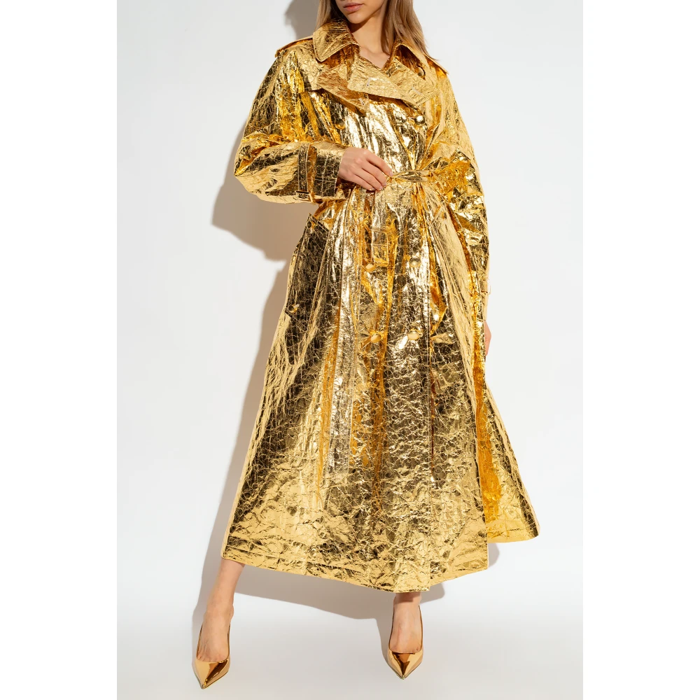 Dolce & Gabbana Gevoerde stoffen trenchcoat Yellow Dames