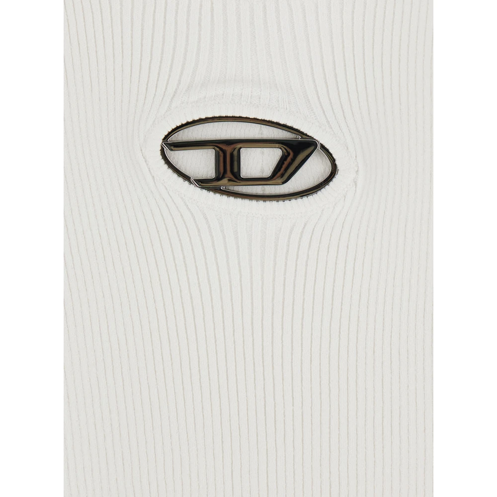 Diesel Witte Top met Ovaal D Logo White Dames